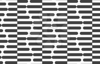 Geometric background with black and white stripes. Seamless monochrome  pattern with zebra effect.Alternating black and white cut in half hexagons.