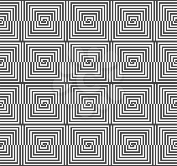 Geometric background with black and white stripes. Seamless monochrome  pattern with zebra effect.Alternating black and white half squares reflected.