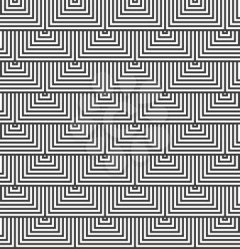 Geometric background with black and white stripes. Seamless monochrome  pattern with zebra effect.Alternating black and white triangles.