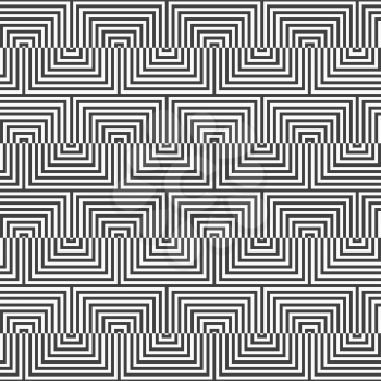 Geometric background with black and white stripes. Seamless monochrome  pattern with zebra effect.Alternating black and white triangle zigzag.