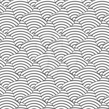 Geometric background with black and white stripes. Seamless monochrome  pattern with zebra effect.Alternating black and white wavy striped squares.