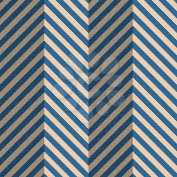 Vintage colored simple seamless pattern. Background with paper fold and 3d realistic shadow.Retro fold blue striped zigzag.