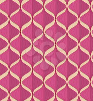 Vintage colored simple seamless pattern. Background with paper fold and 3d realistic shadow.Retro fold magenta Chinese lanterns.