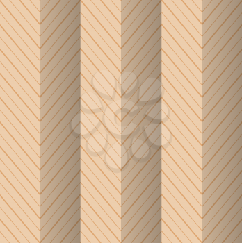 Vintage colored simple seamless pattern. Background with paper fold and 3d realistic shadow.Retro fold yellowish striped zigzag.