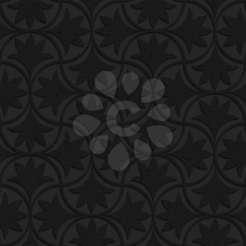 Seamless geometric background. Pattern with 3D texture and realistic shadow.Textured black plastic floral pin will.