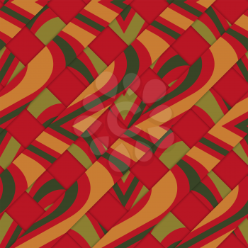 Retro 3D diagonal stripes with red yellow green.Abstract layered pattern. Bright colored background with realistic shadow and thee dimentional effect.