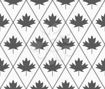 Shades of gray maple leaves.Seamless stylish geometric background. Modern abstract pattern. Flat monochrome design.