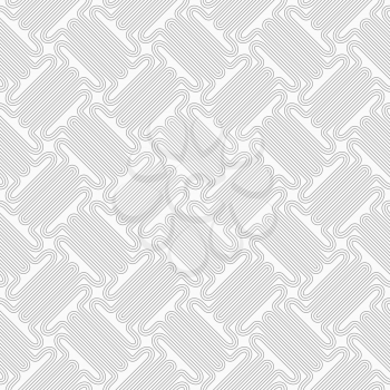 Slim gray countered thick T shapes with offset.Seamless stylish geometric background. Modern abstract pattern. Flat monochrome design.