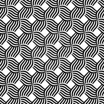 Black and white striped grid.Seamless stylish geometric background. Modern abstract pattern. Flat monochrome design.