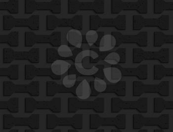 Black textured plastic bolts.Seamless abstract geometrical pattern with 3d effect. Background with realistic shadows and layering.