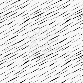 Black marker drawn simple diagonal slim hatches.Hand drawn with paint brush seamless background. Abstract texture. Modern irregular tilable design.