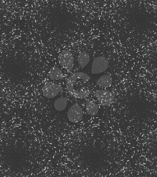 Inked rough textured circles on black.Hand drawn with ink seamless background.Monochrome rough texture.