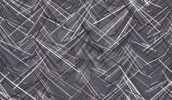 Inked strokes intersecting on brown.Seamless pattern. Fabric design. Simple hand drawn hatched design.