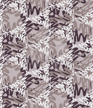 Scribbled strokes forming triangles coffee colors.Hand drawn with ink seamless background. Seamless patter. Fabric design. Textile collection.