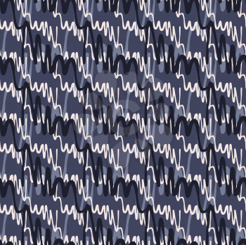 Scribbled strokes on blue.Hand drawn with ink seamless background. Seamless patter. Fabric design. Textile collection.