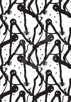 Abstract people on white.Abstract seamless design. Seamless pattern.