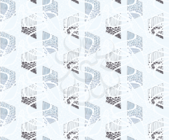Striped shapes with sea stars.Hand drawn seamless background.Hatched pattern. Fabric design.