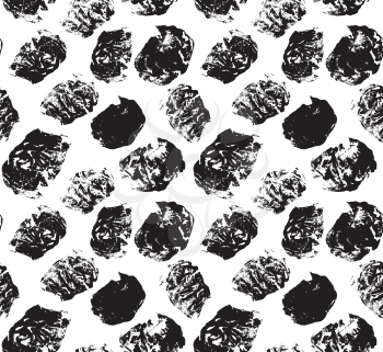 Grungy spots black on white.Hand drawn with ink seamless background.Modern hipster style design.