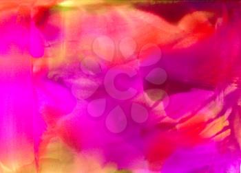 Abstract smooth painted red and pink.Colorful background hand drawn with bright inks and watercolor paints. Color splashes and splatters create uneven artistic modern design.
