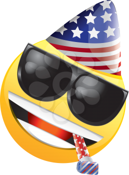 Royalty Free Clipart Image of an American Happy Face