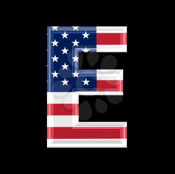 Royalty Free Clipart Image of an American Flag 'E'