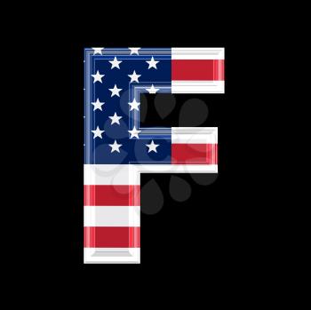 Royalty Free Clipart Image of an American Flag 'F'