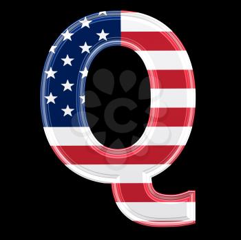 Royalty Free Clipart Image of an American Flag 'Q'