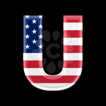 Royalty Free Clipart Image of an American Flag 'U'