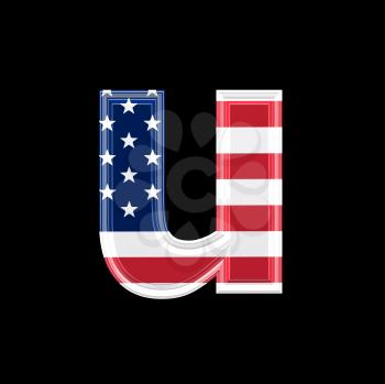 Royalty Free Clipart Image of an American Flag 'u'
