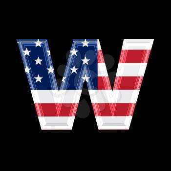 Royalty Free Clipart Image of an American Flag 'w'