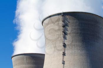 two nuclear power station chimneys