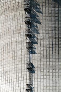detail of a nuclear power station chimney