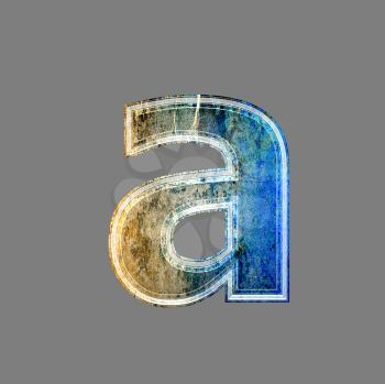 grunge 3d  letter isolated on grey background - a