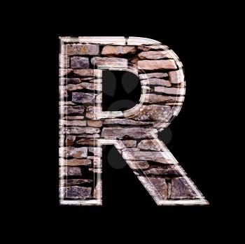 Stone wall 3d letter r
