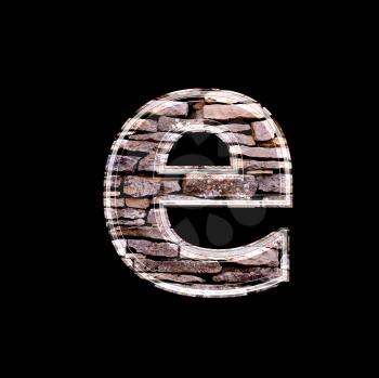 Stone wall 3d letter e
