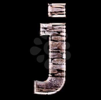 Stone wall 3d letter j