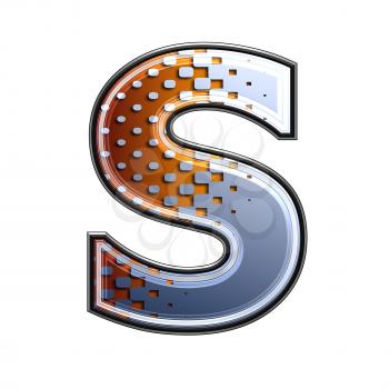 3d letter with abstract texture - s