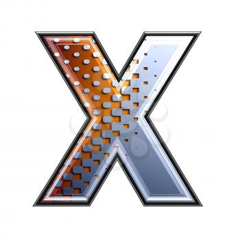 3d letter with abstract texture - x