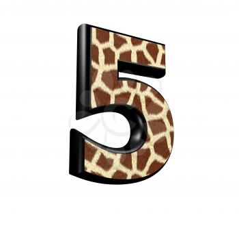 3d digit  with giraffe fur texture - 5