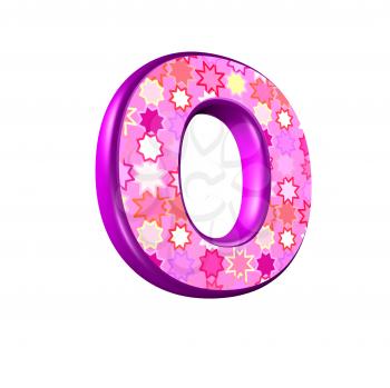 3d pink letter isolated on a white background - o