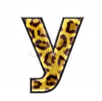 3d letter with panther skin texture - Y