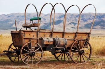 Royalty Free Photo of an Old American Pioneer Wagon