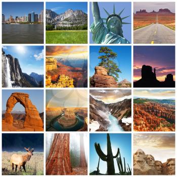 Royalty Free Photo of a Collage of American Monuments