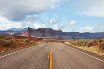 Royalty Free Photo of a Road and Desert in America