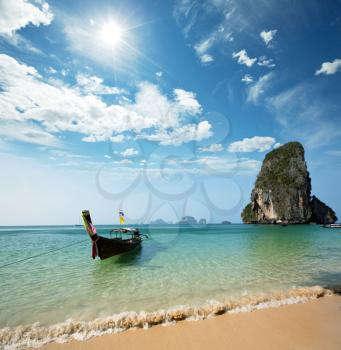 Royalty Free Photo of a Boat in the Adaman Sea in Thailand