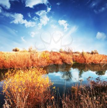 Royalty Free Photo of a Rural Lake Landscape