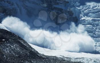 Royalty Free Photo of an Avalanche in the Himalayas