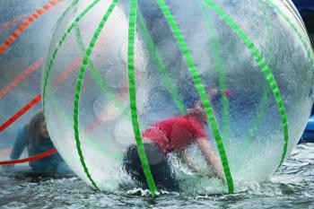 Royalty Free Photo of a Person in a Zorb