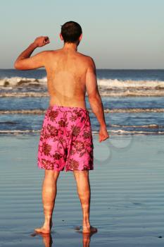 Royalty Free Photo of a Man on a Beach