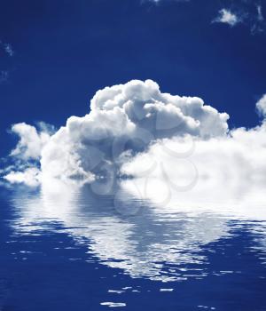 Royalty Free Photo of Clouds in the Sky Over Water